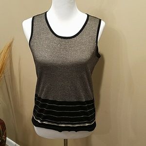 Calvin Klein Sleeveless Black and Gold Top